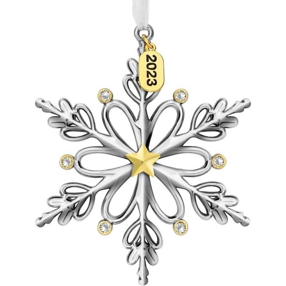 3  Pieces Metallic Snowflake Home Decoration Hanging Pendant - Picture 4 of 8